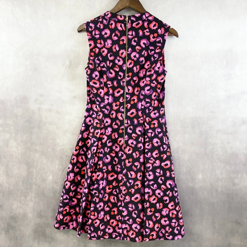 Kate Spade Womens Kimi Dress Size 6 Leopard Fit Flare Preppy Party Going Out